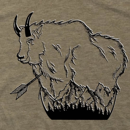 mountain, goat, mtn, tee, t-shirt, montana, wild, hat, hunting, arrow, bowhunting